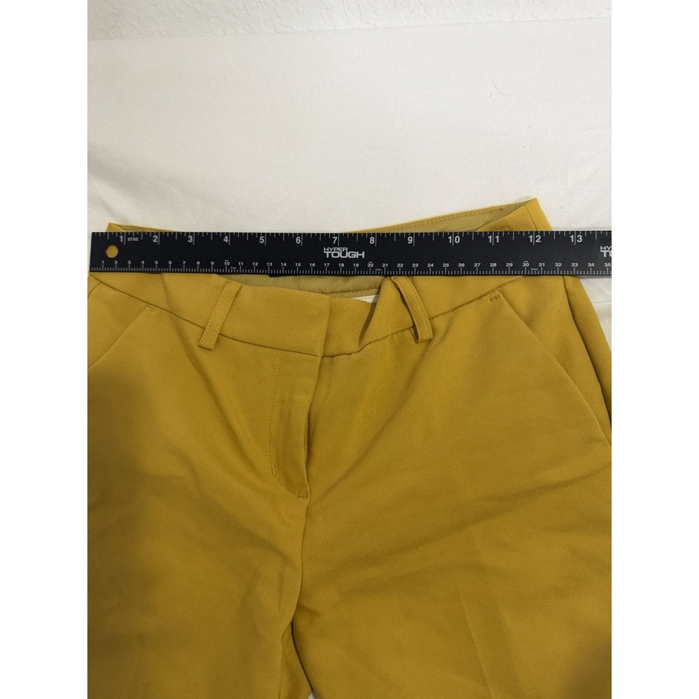 Express Columnist Ankle Pants 00P Petite Yellow Mid Rise Stretch Slim - Picture 8 of 8